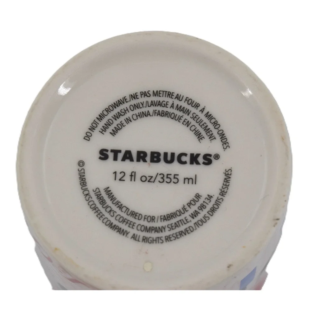 Starbucks Travel Tumbler Unisex 12oz White Love Is Typography Excellent Ceramic